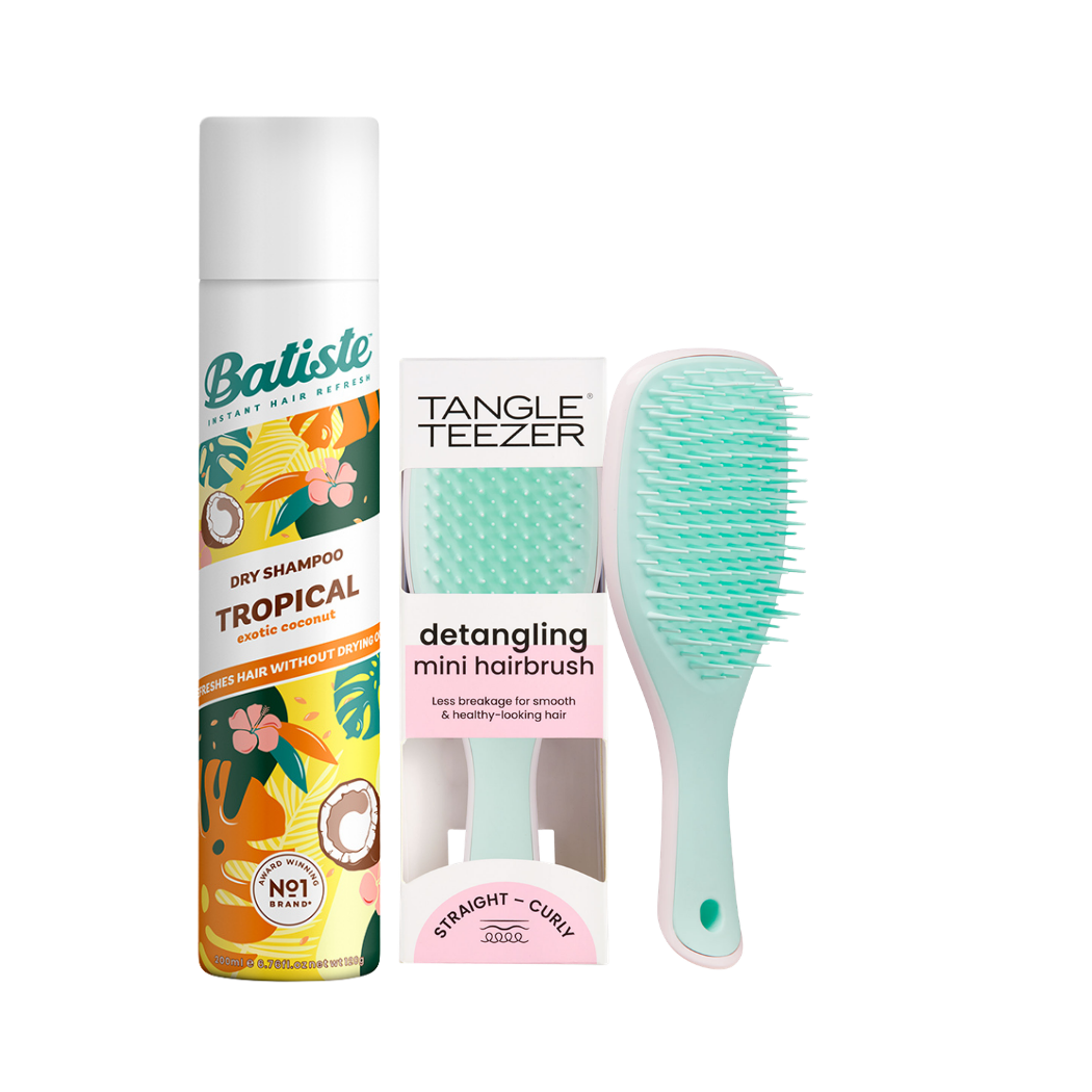SHAMPOO A SECO BATISTE TROPICAL + TANGLE TEEZER MINT PINK
