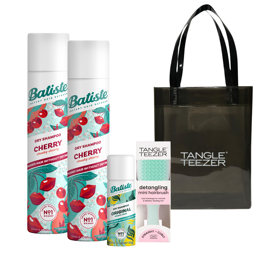 KIT C/ 2 BATISTE CHERRY + ESCOVA TT MINT PINK + MINI BATISTE E BOLSA