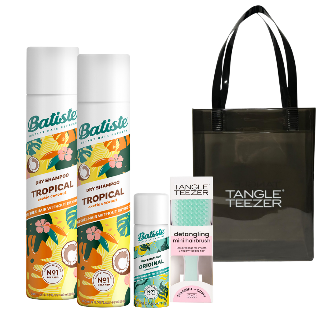 KIT C/ 2 BATISTE TROPICAL + ESCOVA TT MINT PINK + MINI BATISTE E BOLSA