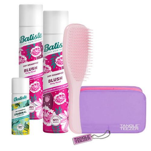 KIT C/2 BATISTE BLUSH + BTISTE ORIGINAL MINI + TANGLE TEEZER ROSA + PIN E NECESSAIRE