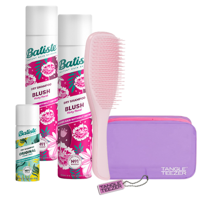 KIT C/2 BATISTE BLUSH + BTISTE ORIGINAL MINI + TANGLE TEEZER ROSA + PIN E NECESSAIRE