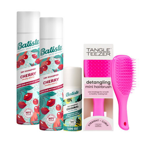 KIT C/2 BATISTE CHERRY 200 ML + BATISTE ORIGINAL MINI 50 ML + TANGLE TEEZER MINI PINK