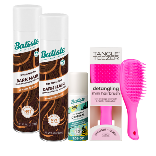 KIT C/2 BATISTE DIVINE DARK 200 ML + BATISTE ORIGINAL MINI 50 ML + TANGLE TEEZER MINI PINK