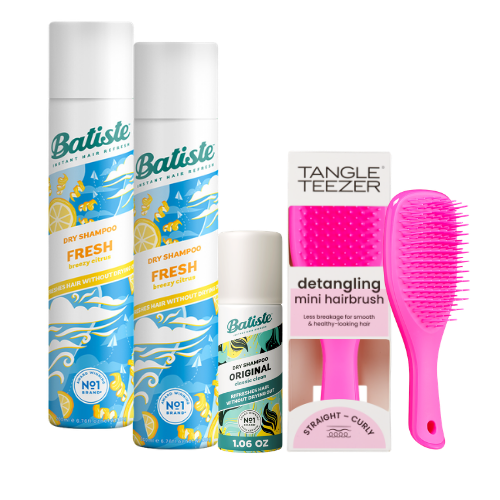 KIT C/2 BATISTE FRESH 200 ML + BATISTE ORIGINAL MINI + TANGLE TEEZER MINI PINK