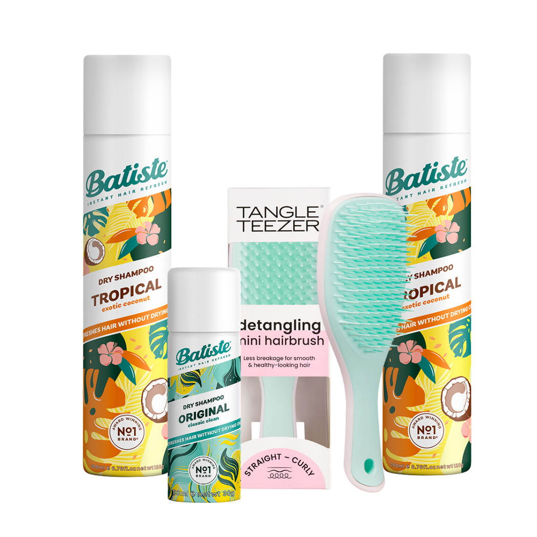 KIT C/ 2 BATISTE TROPICAL + ESCOVA TT MINT PINK + MINI BATISTE
