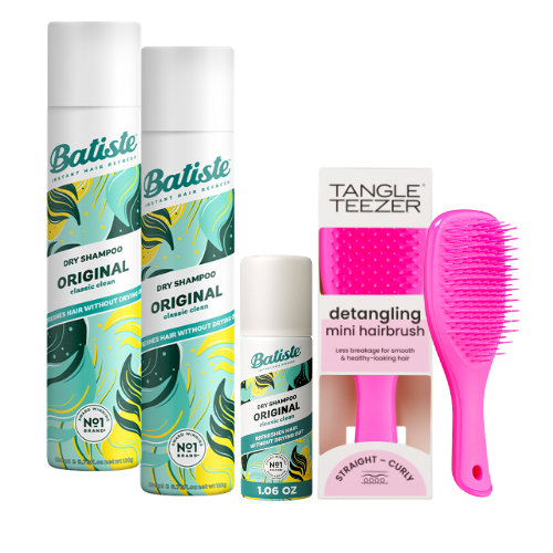 KIT C/2 BATISTE ORIGINAL 200 ML + BATISTE ORIGINAL MINI + TANGLE TEEZER MINI PINK