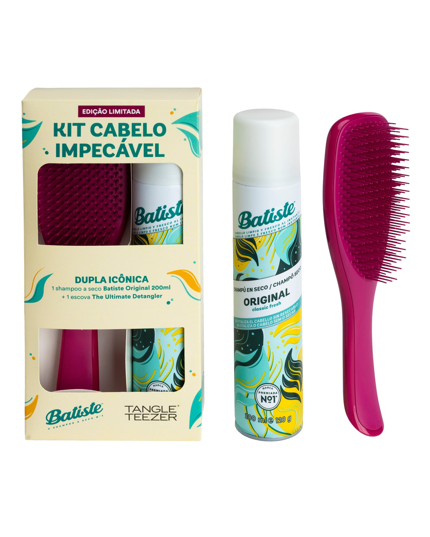 KIT VERÃO SHAMPOO A SECO BATISTE ORIGINAL + ESCOVA TANGLE TEEZER