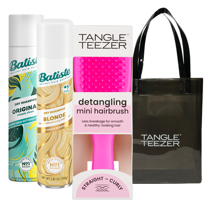 SHAMPOO A SECO BATISTE ORIGINAL + BLONDE + TANGLE TEEZER PINK + BOLSA