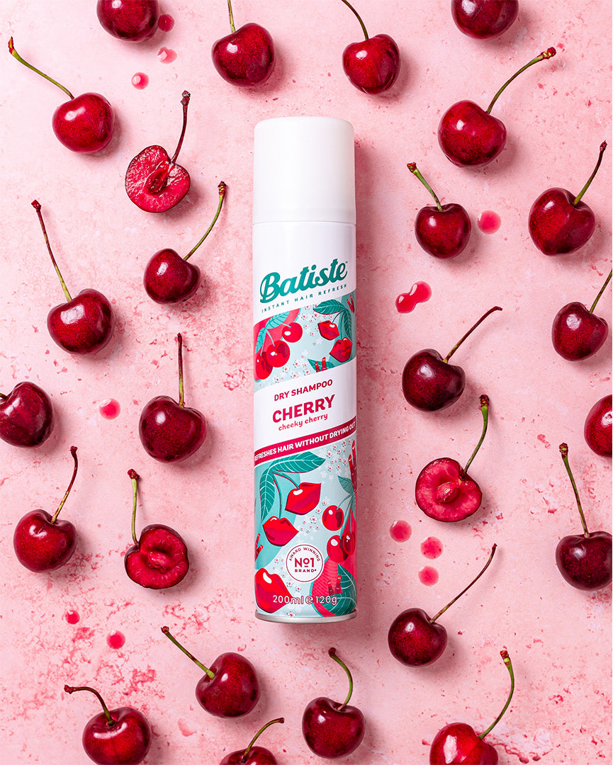 shampoo a seco batiste fragrancias cherry fundo cerejas